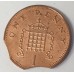 GREAT BRITAIN UK 1999 . ONE 1 PENNY . ERROR . DOUBLE CLIPPED PLANCHET